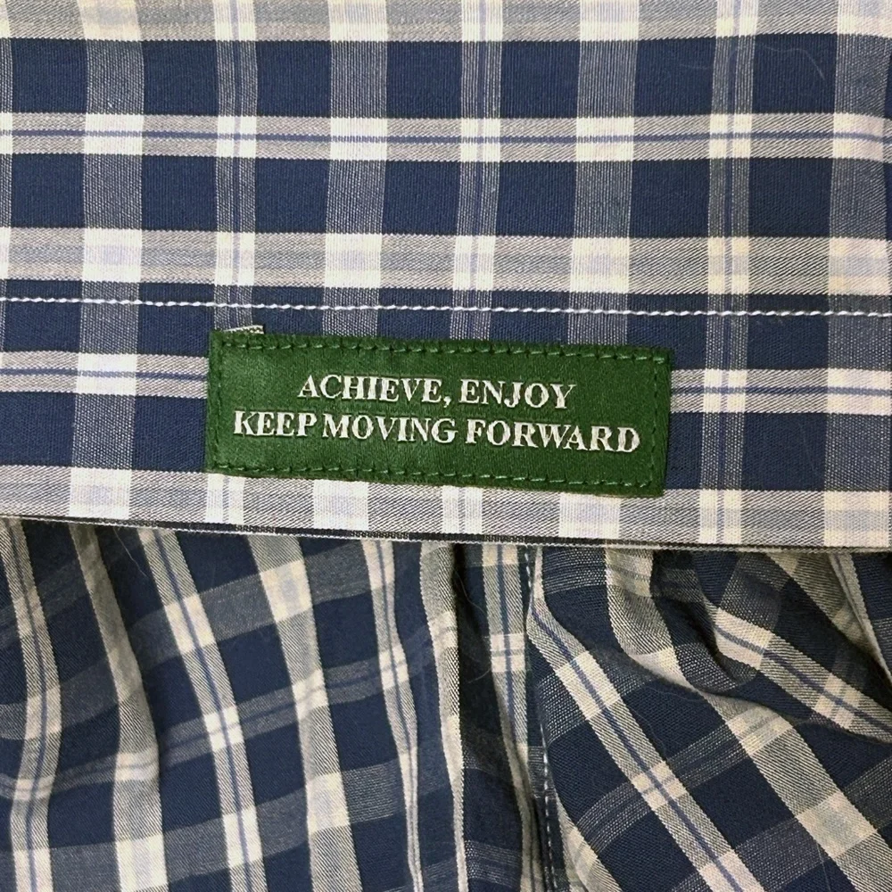 Bobby Jones Shirt Button Up Blue Plaid Long Sleeve 100% Cotton  Versatile As New - Picture 13 of 16